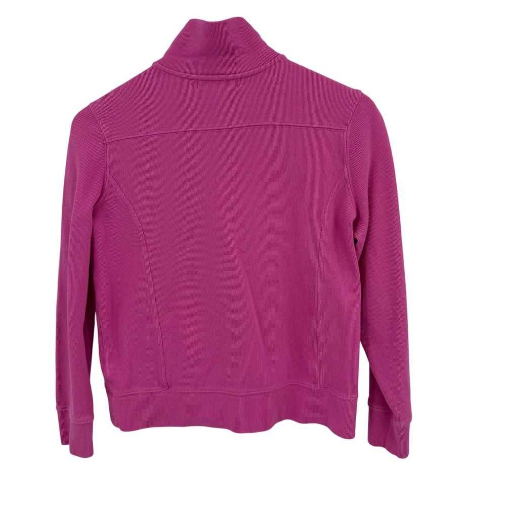 Lauren Ralph Lauren Pullover Women PM Pink Cotton Snap Neck Ribbed Knit Pullover - Picture 2 of 7